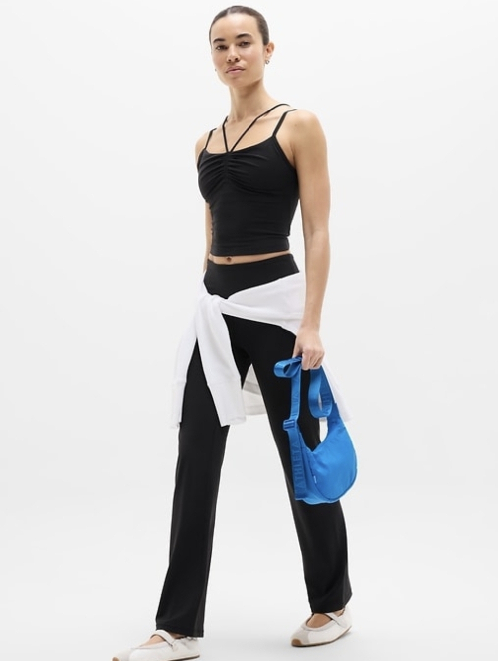 Athleta Cinch Cami Crop Bra Black XL
